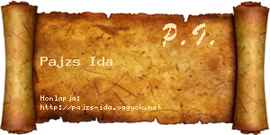 Pajzs Ida névjegykártya